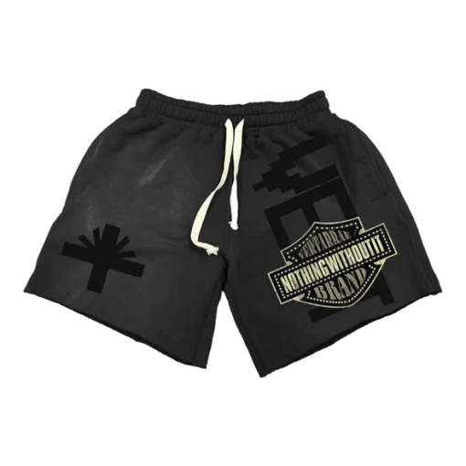 Vertabrae Black Double Emblem Shorts