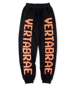 Vertabrae Black with Orange Double Sided Logo Sweatpant